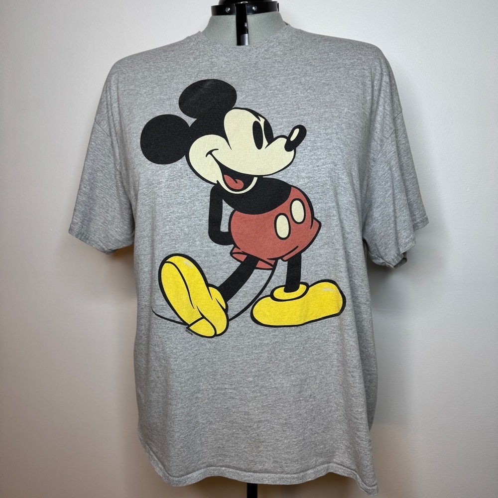 Disney Mickey Gray Graphic T-Shirt - Picture 2 of 4